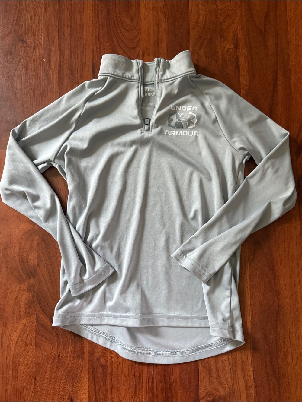 Under Armour Light Gray Kids' Quarter-Zip Athletic Pullover